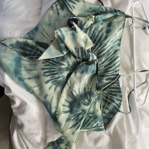 Green Corset Tank Top Crop Top